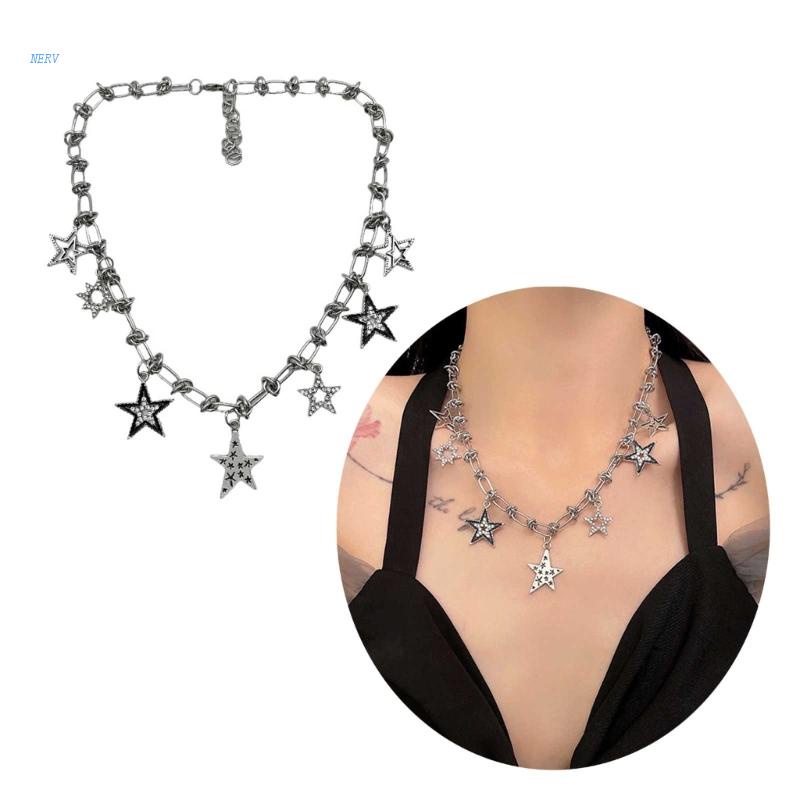 Dây Chuyền NERV Pentagram Xương Quai Xanh Ngọt Ngào Y2k Cho Nữ