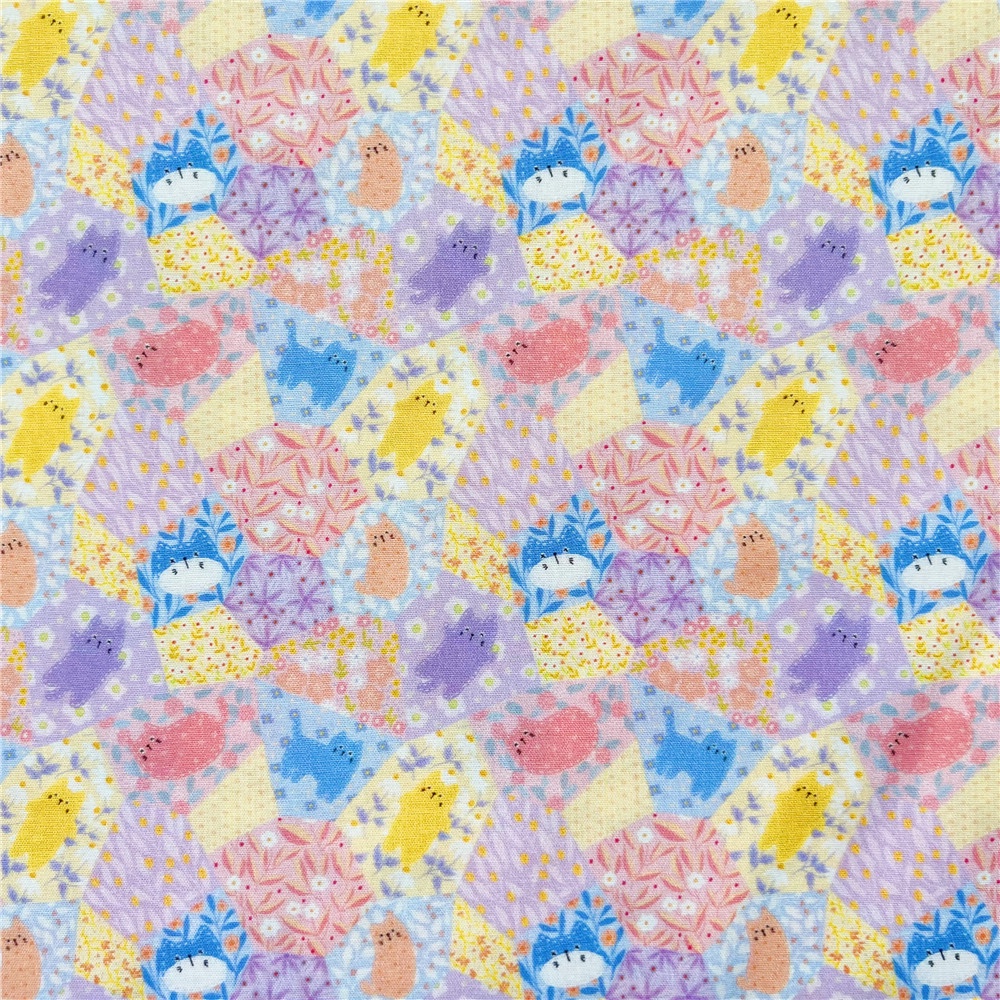 Vải Cotton Họa Tiết Chó Mèo Hoạt Hình Dùng May Vá Diy