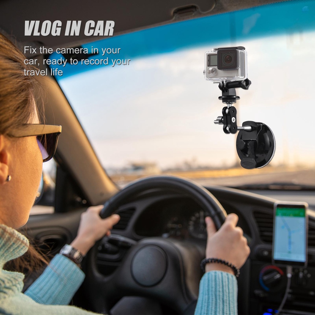 Giá Đỡ Máy Ảnh Hai Đầu 3600 Độ Gắn Xe Hơi / Máy Ảnh° Tải Trọng Lớn 450g Thay Thế Cho Điện Thoại iPhone 11 / 10 / 9 / 8 / Osmo Action