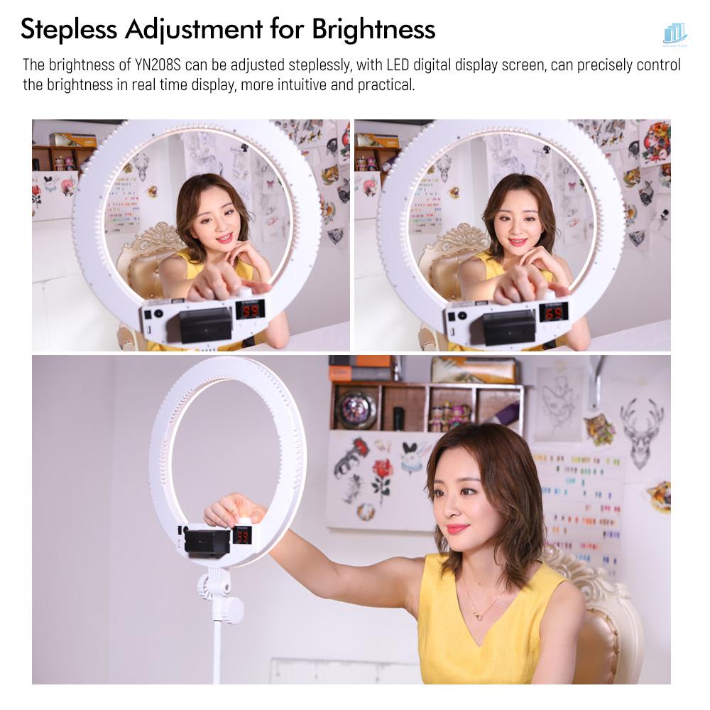 Đèn LED Vòng Tròn Thông Minh YONGNUO YN208S 3200K-5500K 18.5W Hỗ Trợ Chụp Ảnh Selfie