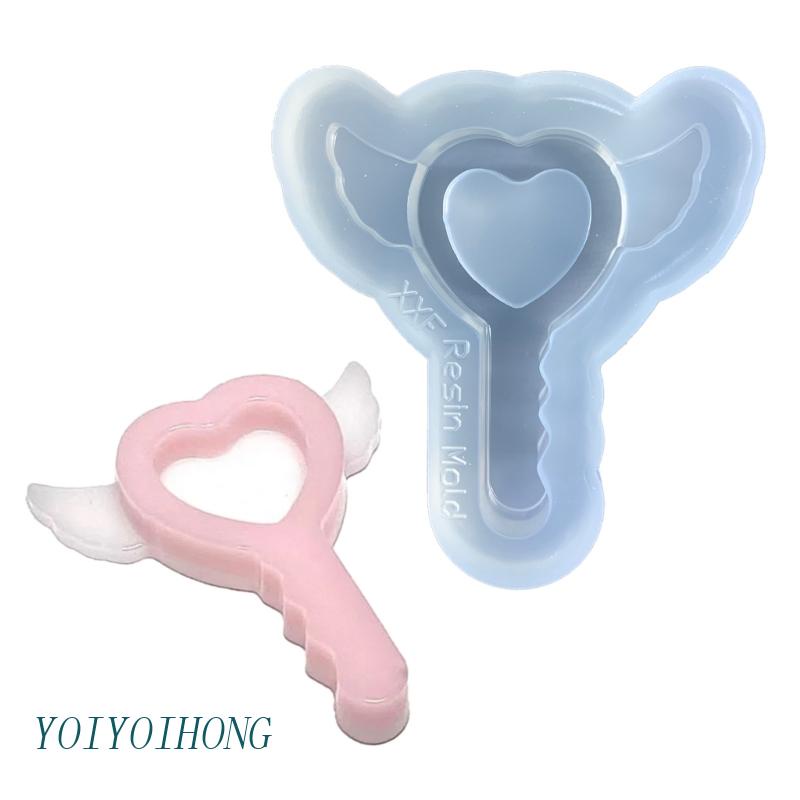 Khuôn Silicone Làm Mặt Dây Chuyền Hình Chìa Khóa Lắc Lư Bằng Resin