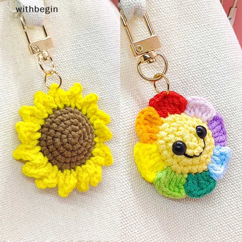 Móc Khóa Hình Hoa Hướng Dương Bằng Len Xinh Xắn