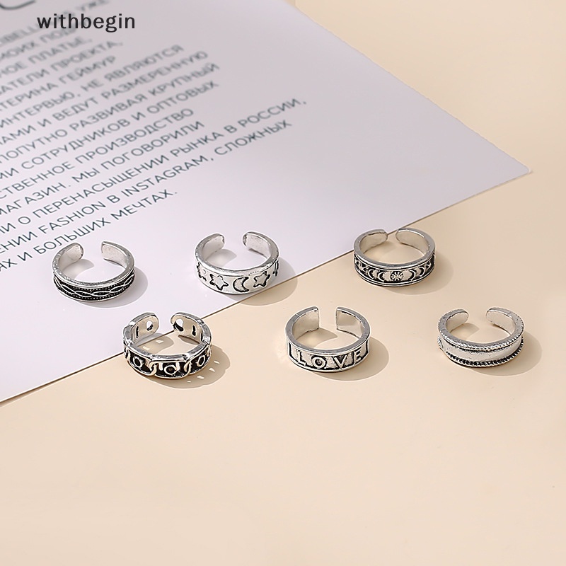 Bộ 6 Nhẫn Đeo Ngón Chân Bằng Hợp Kim Họa Tiết Gợn Sóng Có Thể Điều Chỉnh Kích Thước Cho Nữ