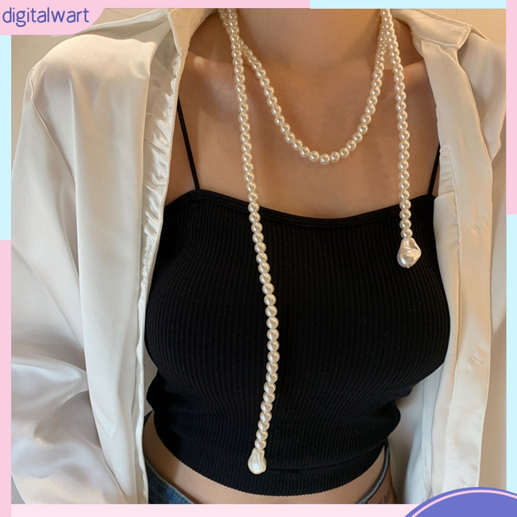 Vòng Cổ Choker Dài Nhiều Lớp Đính Ngọc Trai Nhân Tạo Phong Cách Vintage Cho Nữ