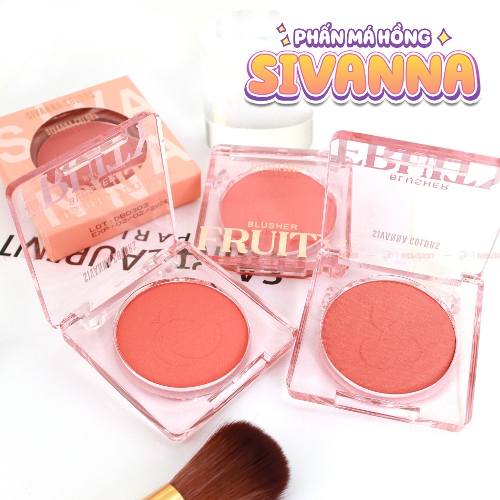 Phấn má hồng Sivanna Fruity Blusher mịn lì, lên màu chuẩn cho đôi má tự nhiên thu hút HF191 4g