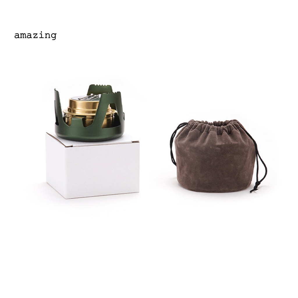 Bếp Lò Mini Chống Gió Có Nắp Điều Chỉnh Và Tay Cầm Có Thể Gập Lại Kèm Túi Đựng Dành Cho Cắm Trại Ngoài Trời