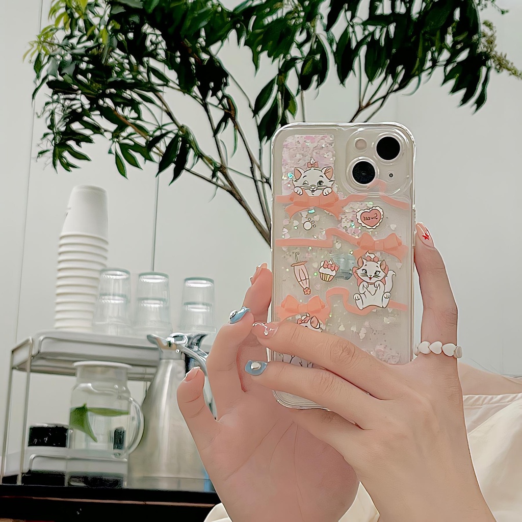 Ốp Điện Thoại TPU Mềm Trong Suốt Phối Kim Tuyến Nước Chống Rơi Cho iPhone11 12 13 14 Pro Max