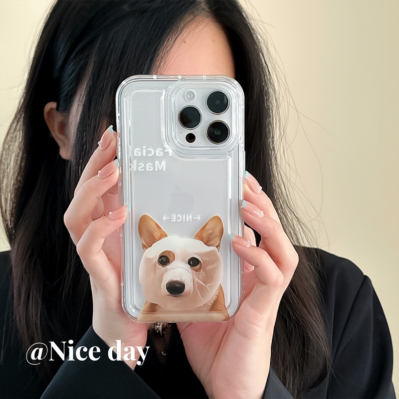 Ốp Điện Thoại Túi Khí Chống Sốc In Hình Cún Hoạt Hình Cho iphone14promax / 13 / 12 / 11 / XR / XS / X / XSMAX / 6 / 6SPLUS / 7 / 8PLUS