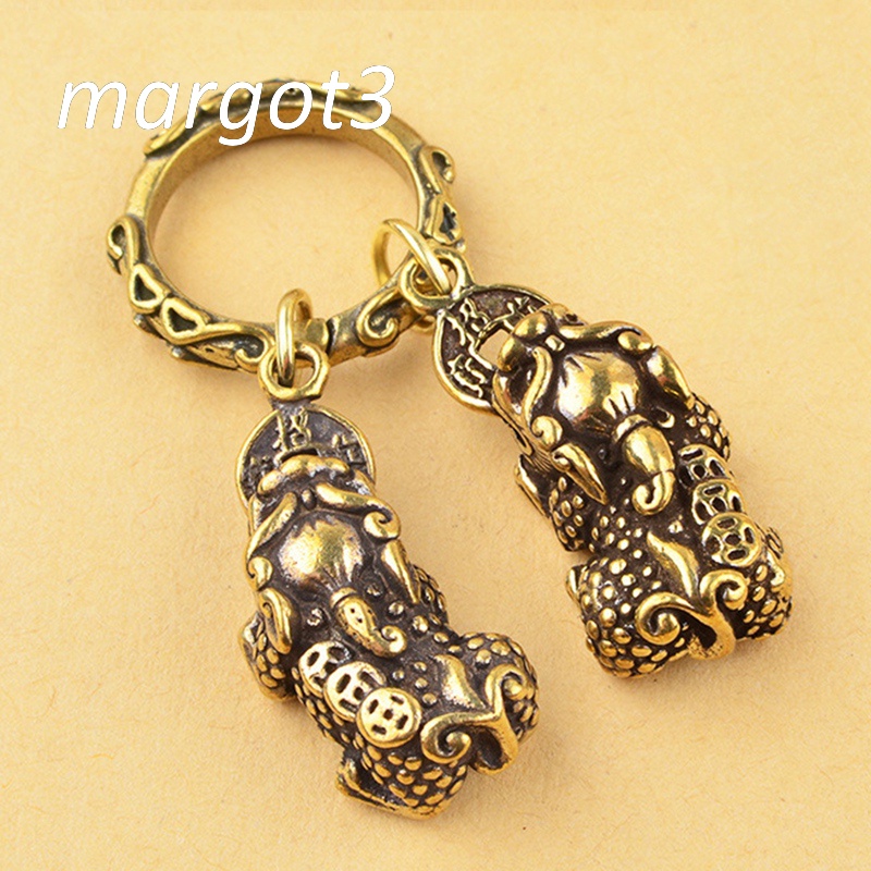 Móc Khóa Hình Tuần Lộc Bằng Đồng Thau Phong Cách Trung Hoa Cổ Điển