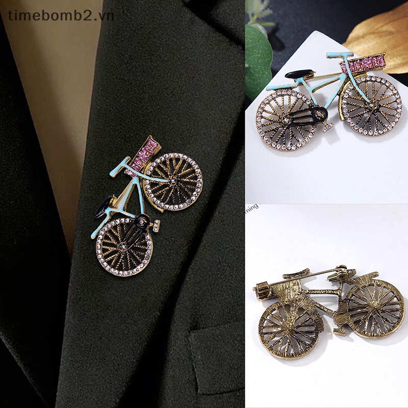 {Timebomb} Ghim Cài Áo Hình Chiếc Xe Đạp Phong Cách Retro Mini Thời Trang Trang Sức Làm Quà Tặng Cho Nữ