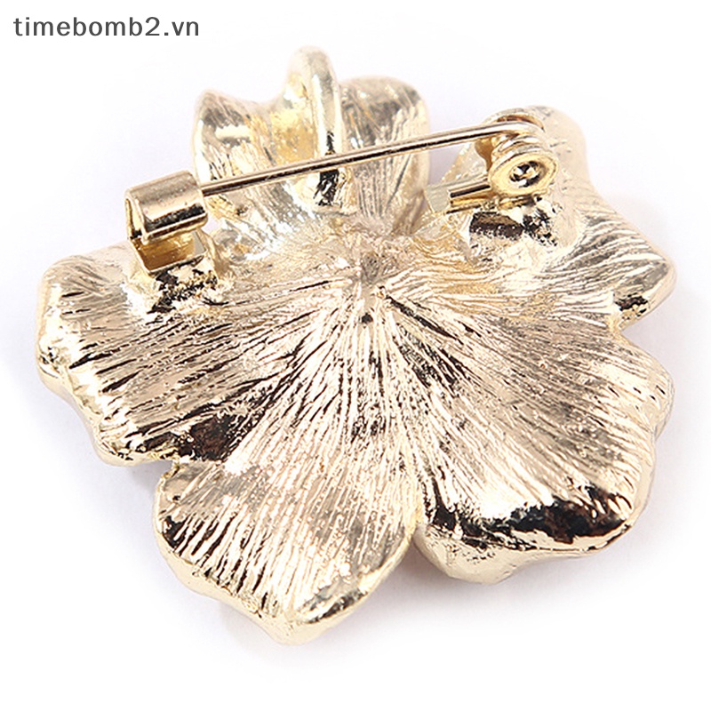 {Timebomb} Ghim Cài Áo Hình Hoa Đính Đá Pha Lê / Ngọc Trai Thời Trang Chống Lộ Hàng Dành Cho Bạn Nữ.