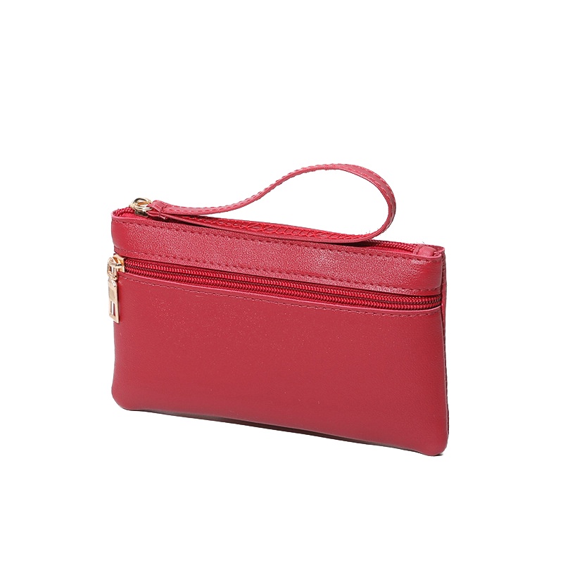 Ví Dài Cầm Tay Mềm Mại Có Dây Kéo Nhiều Ngăn Phong Cách Vintage Cho Nữ