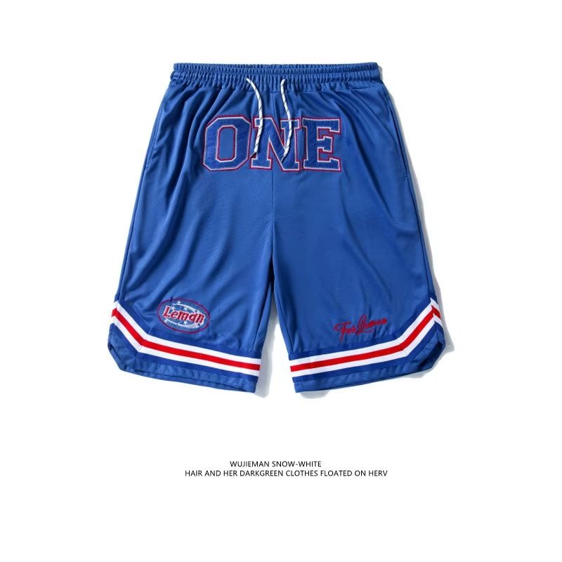 Quần Short Thể Thao Dáng Rộng Thêu Họa Tiết Phong Cách Hip Hop Đường Phố Mỹ Cá Tính Cho Nam