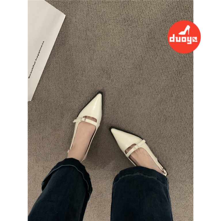 Duoya Thẳng Hàng Từ Nhà Máy ~ [Hàng Có Sẵn] Giày Cao Gót Mũi Nhọn Mary Jane Mùa Xuân Miễn Phí Vận Chuyển Giày Cao Cấp Cho Nữ