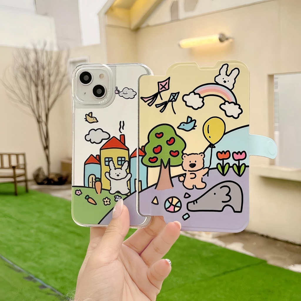 Ốp Điện Thoại Silicon tpu Mềm Trong Suốt Họa Tiết Hoạt Hình Chống Sốc Cho iPhone 14 13 12 11 PRO MAX