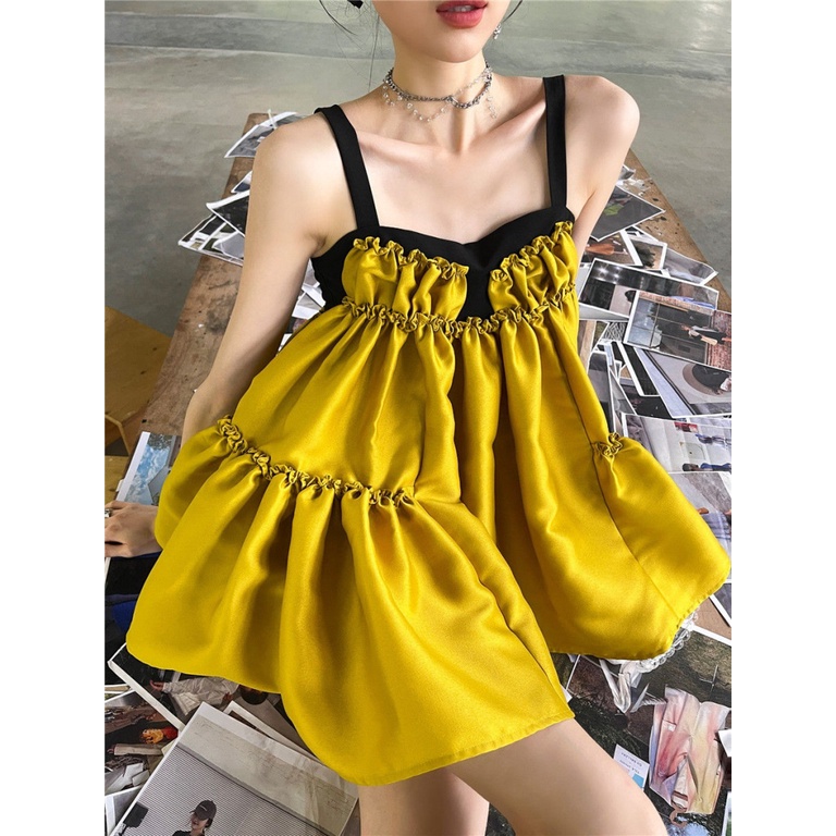 Đầm Ngắn Hai Dây Dáng Ôm Phong Cách Pháp Thời Trang Mùa Hè Hàng Mới Dành Cho Bạn Nữ @ -