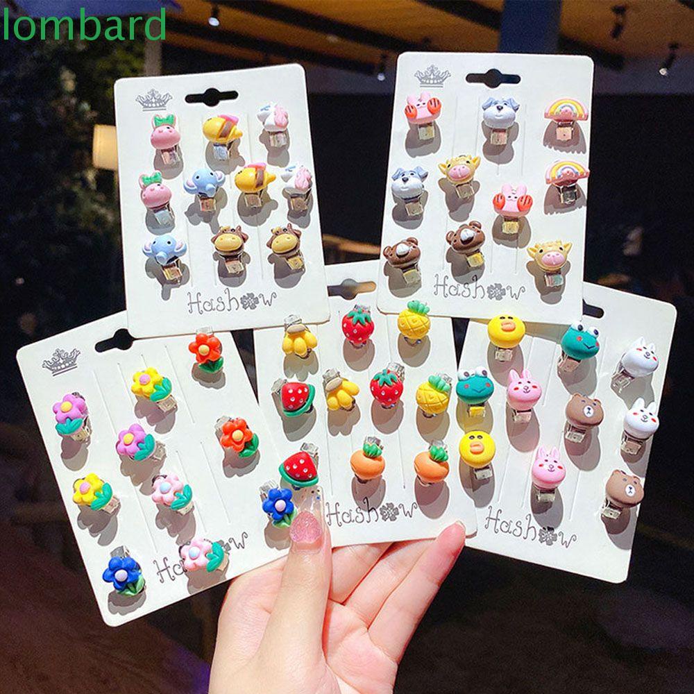 Set 10 Hoa Tai Dạng Kẹp Hình Kỳ Lân / Bông Hoa Cho Bé