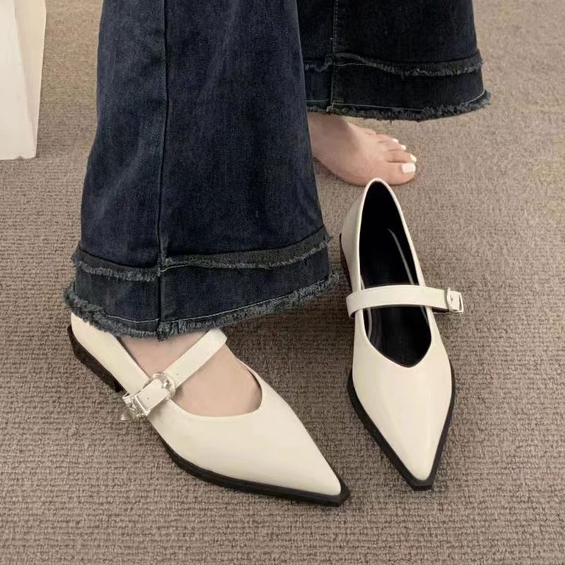 Giày Mary Jane Gót Dày Phong Cách Thời Trang Pháp Dành Cho Nữ