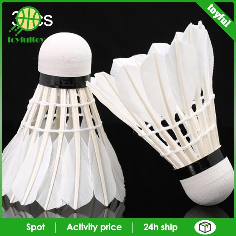 Set 3 Quả Cầu Lông Màu Trắng Dùng Luyện Tập Giải Trí Trong Nhà / Ngoài Trời