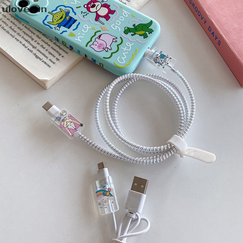 Phụ Kiện Bảo Vệ Dây Cáp Bằng Silicon Hình Hoạt Hình Đáng Yêu