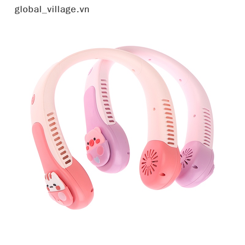 Quạt Làm Mát Đeo Cổ Không Cánh Sạc USB Hai Hiệu Ứng