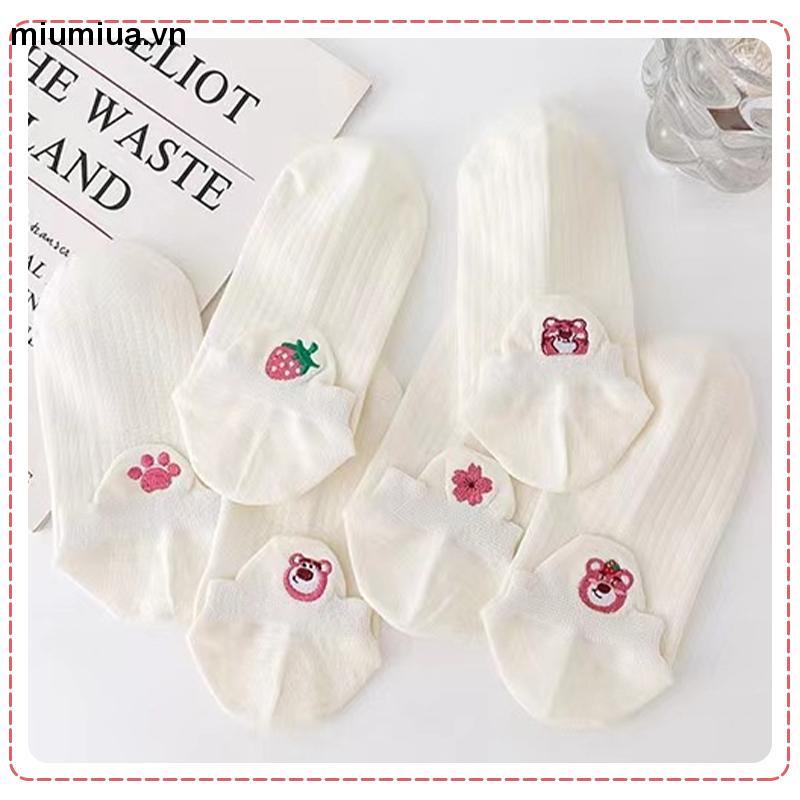 miumiuaTất nữ cổ cao họa tiết gấu đáng yêu phong cách Hàn Quốc nhiều mẫu