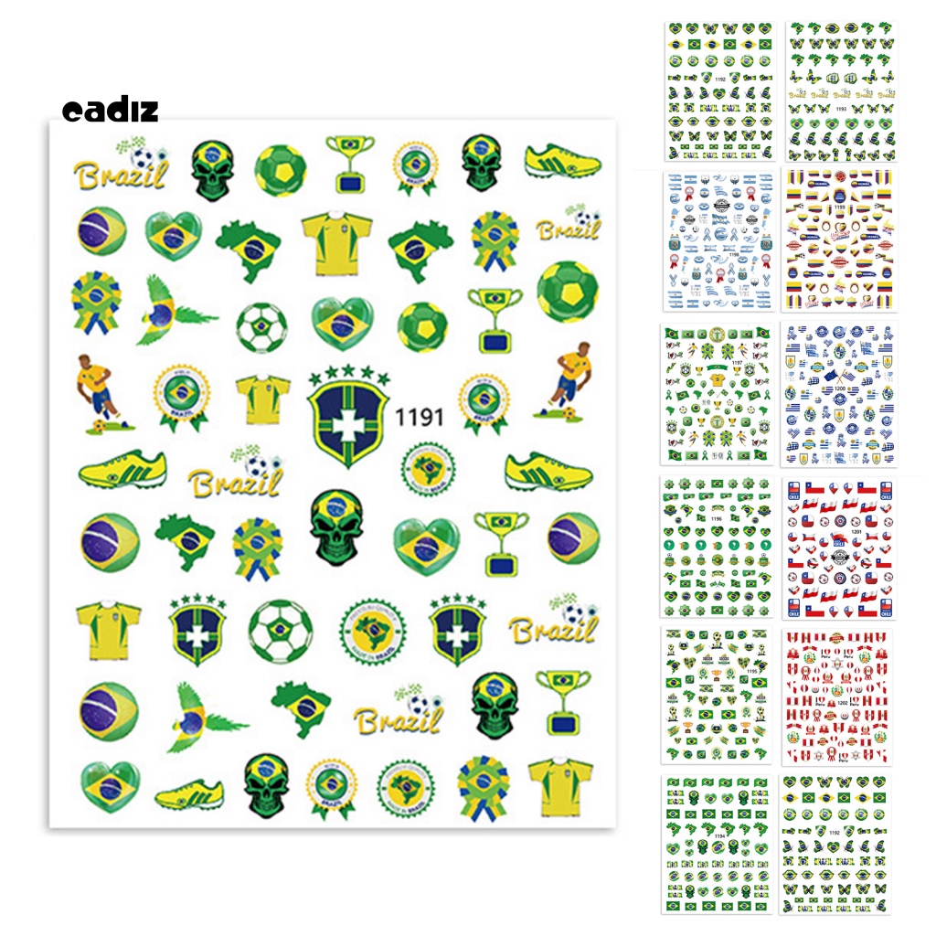 Miếng Dán Trang Trí Móng Tay Tự Dính Không Mùi Họa Tiết Bóng Đá