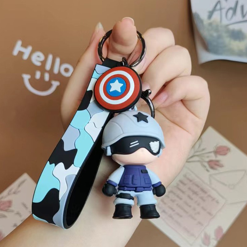 Móc Khóa Hình Búp Bê Nam Hoạt Hình Họa Tiết Rằn Ri Sáng Tạo