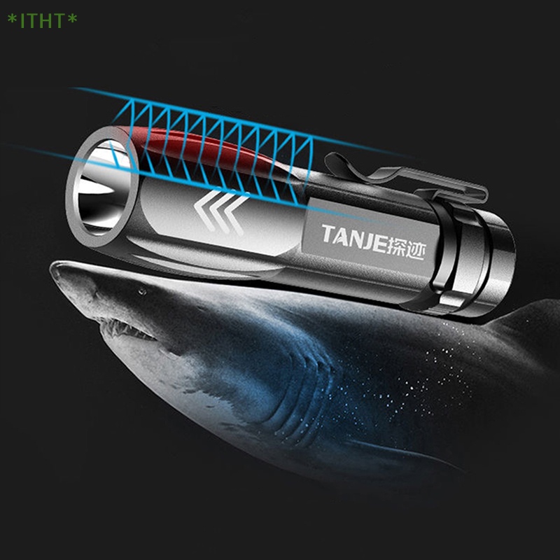Đèn Pin LED Mini Siêu Sáng Sạc USB Tiện Dụng Cho Cắm Trại / Hung Và Khẩn Cấp Mới