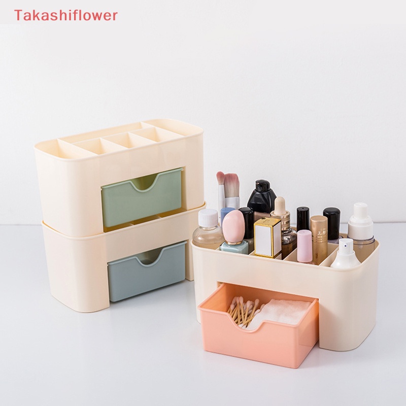 Hộp Đựng Cọ Trang Điểm / Son Môi Có Ngăn Kéo Để Bàn Tiện Lợi Ốp