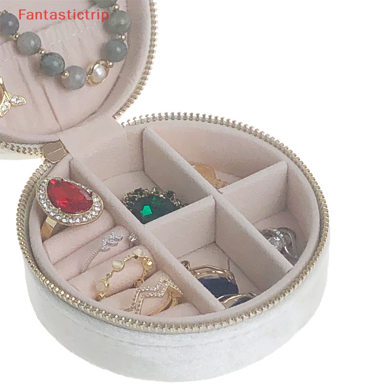 [Fantastictrip] Hộp Đựng Trang Sức Lót Nhung Lông Nhỏ Gọn Dành Cho Đi Du Lịch Mới