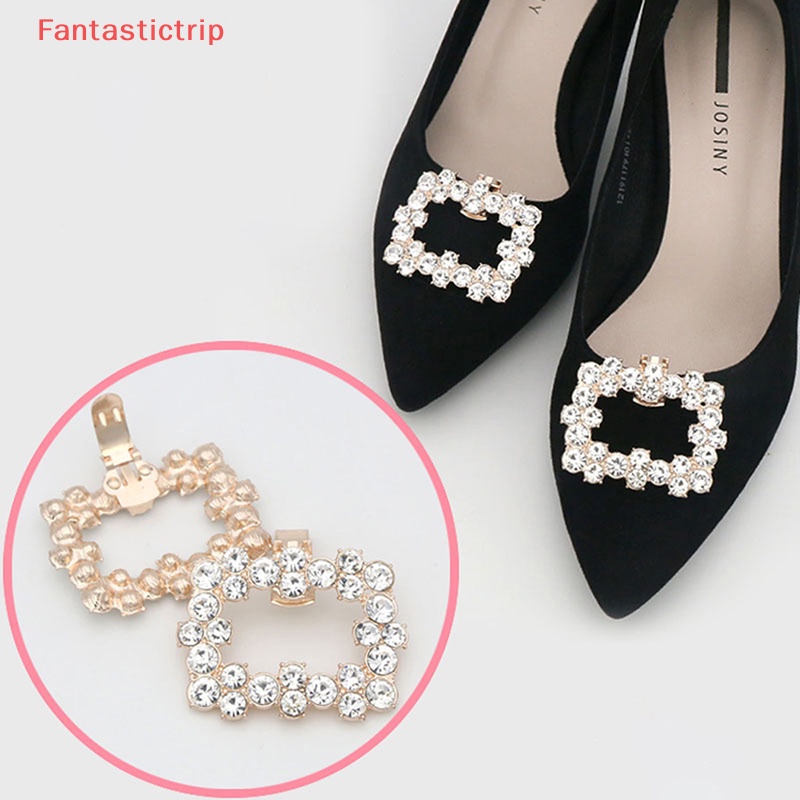 1 Kẹp Đính Đá Và Ngọc Trai Trang Trí Giày Cao Gót Cho Cô Dâu Mới