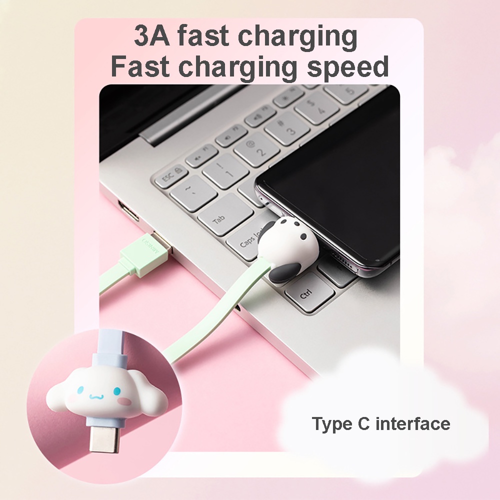 Dây Cáp Sạc Nhanh USB Loại C Hình Cinnamoroll Pochacco Dễ Thương Dành Cho Huawei Xiaomi