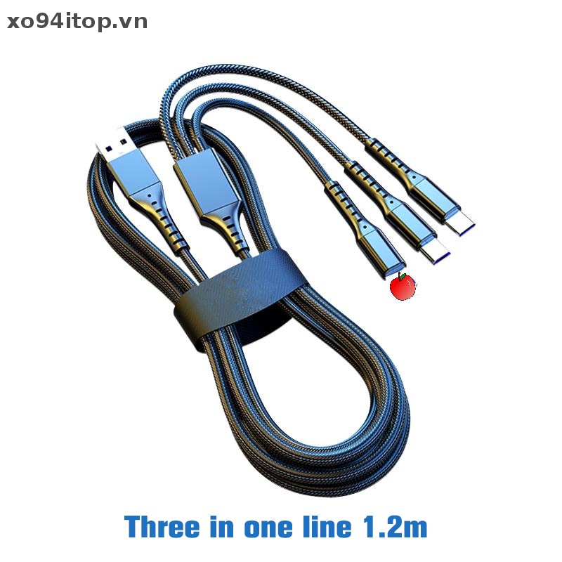 Dây Cáp Sạc Nhanh Ba Trong Một XOITOP 66w 5A Cho Điện Thoại Android Type C