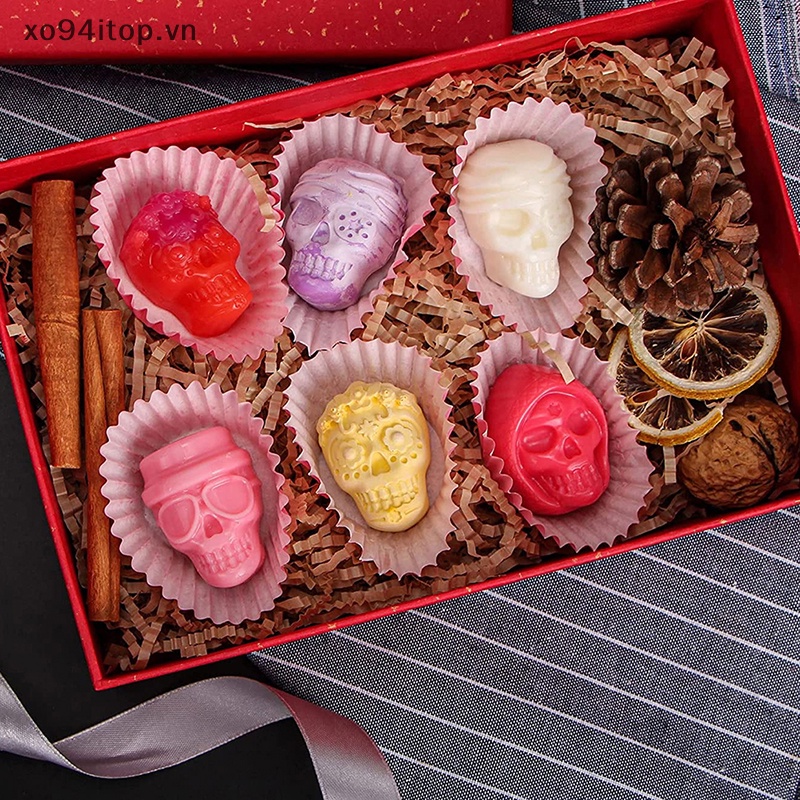 Xoitop Khuôn Làm Đá 10 Ô Hình Đầu Lâu Bằng Silicon VN