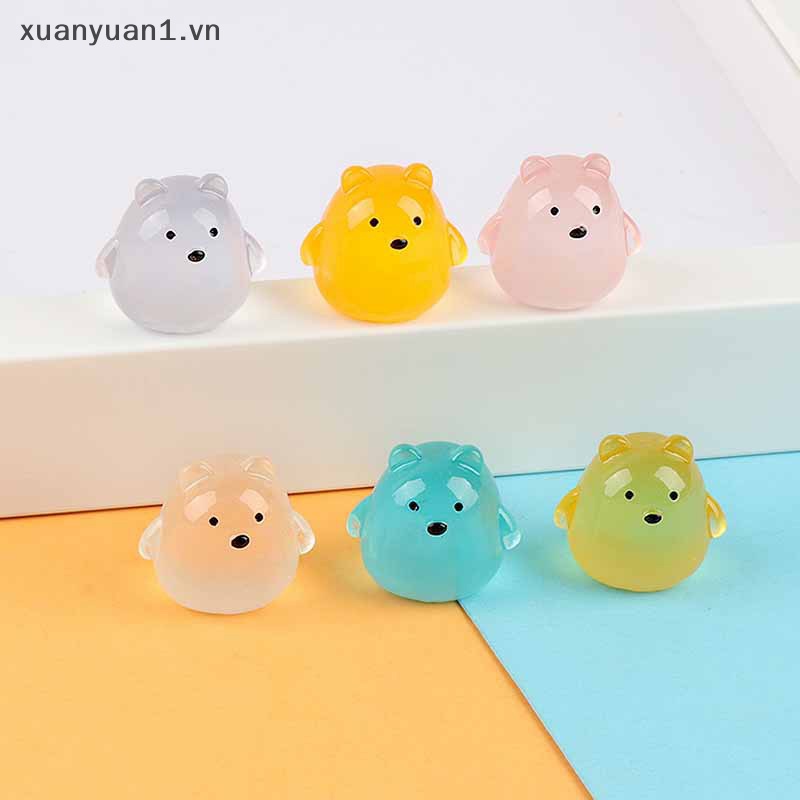 Set 2 Kẹp Tóc Hình Chú Gấu Bằng Nhựa Phát Quang Độc Đáo