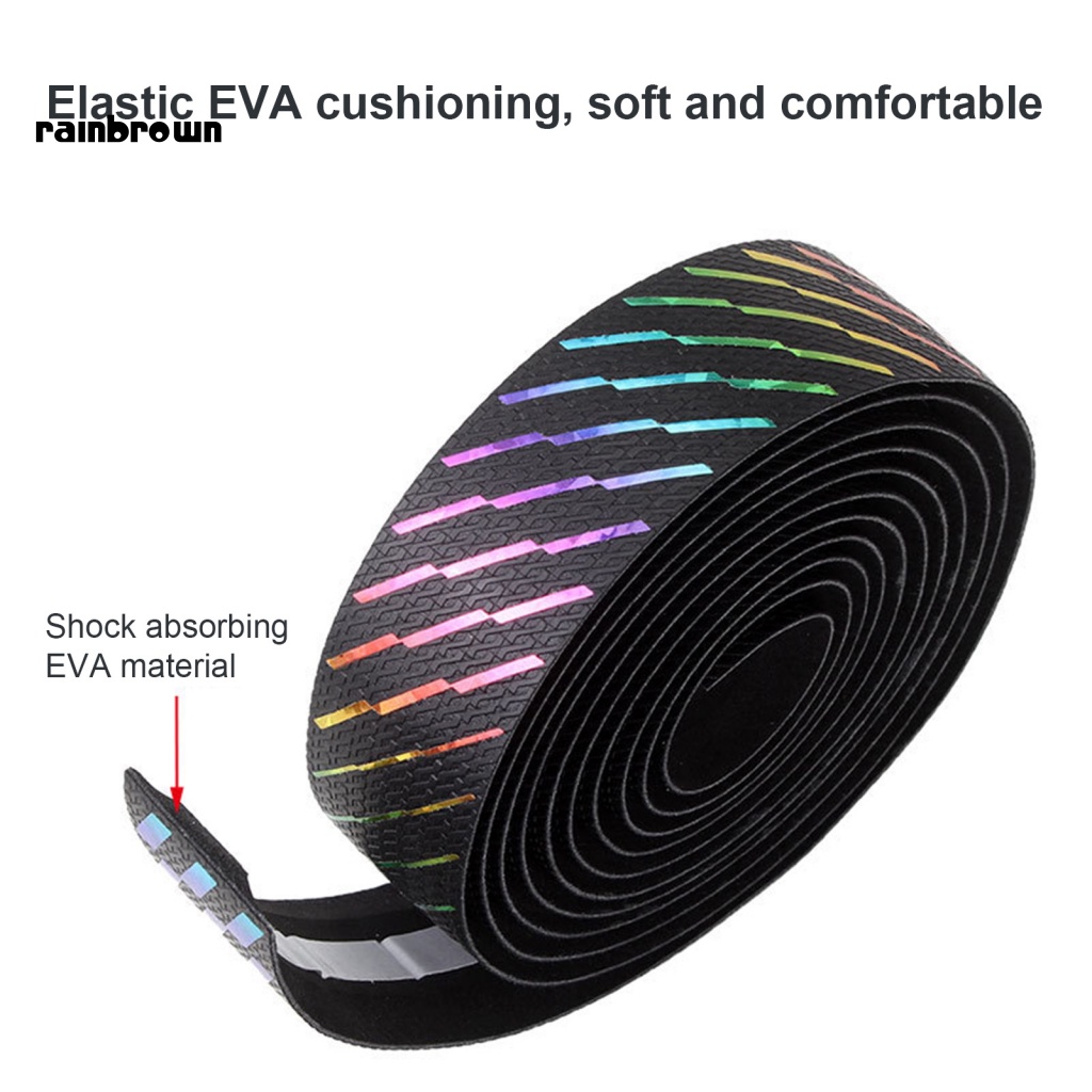 1 Bộ Băng Quấn Tay Lái Xe Đạp Giả Da EVA Chống Trượt Màu Gradient