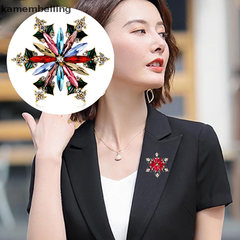 Trâm Cài Áo Hình Bông Tuyết Đính Đá Thời Trang Cho Nữ