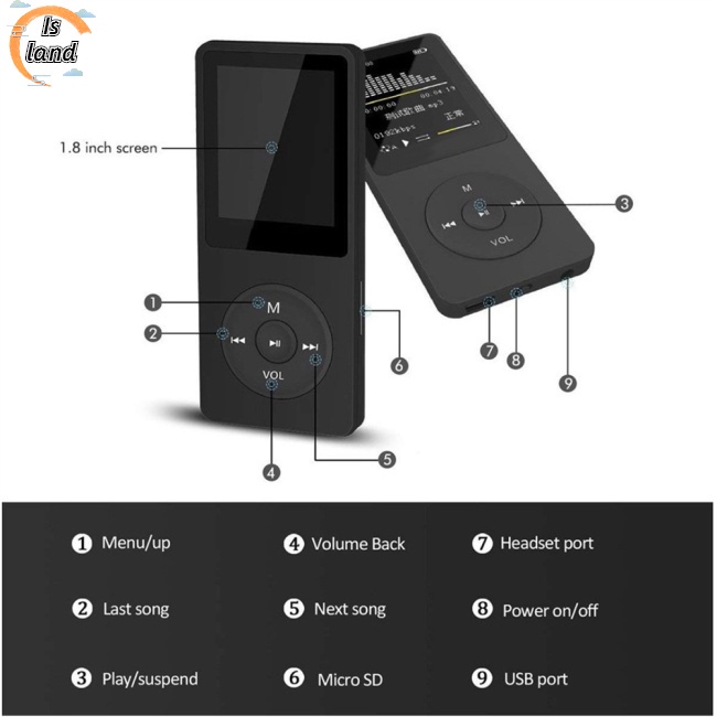 Máy Nghe Nhạc Mp3 Fm Kết Nối Bluetooth Không Thất Lạc Siêu Mỏng Cho Học Sinh