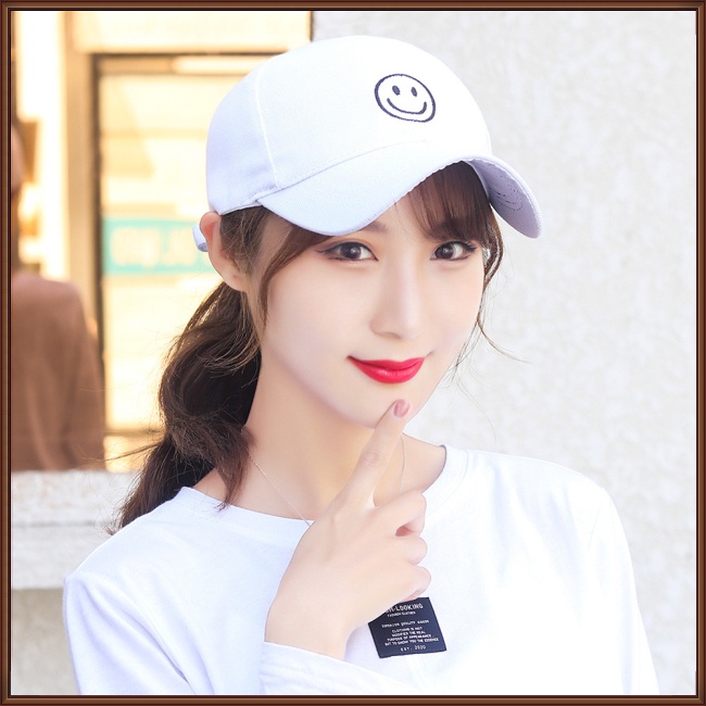 Mũ Lưỡi Trai Bằng Vải Canvas In Hình Mặt Cười Phong Cách Thời Trang Cho Nam Và Nữ