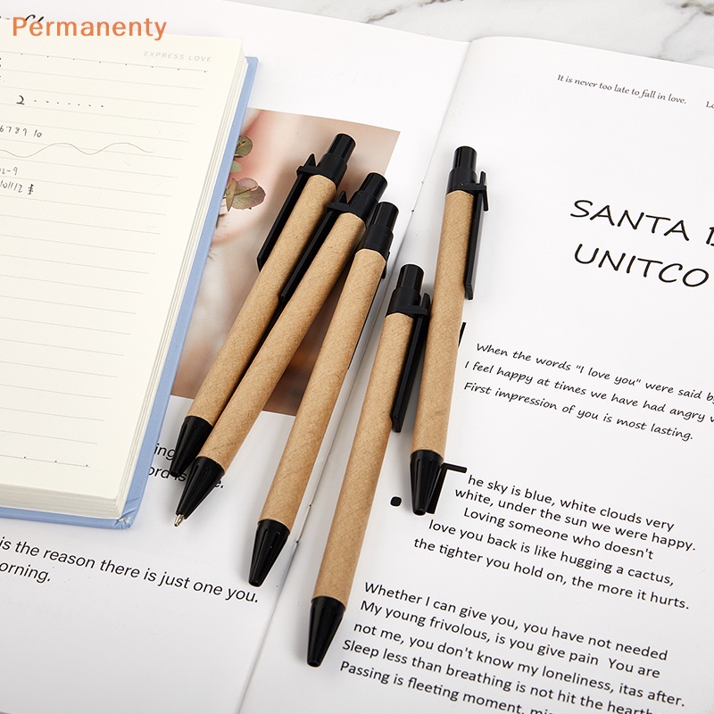 Set 10 Bút Bi Giấy Kraft Thân Thiện Với Môi Trường