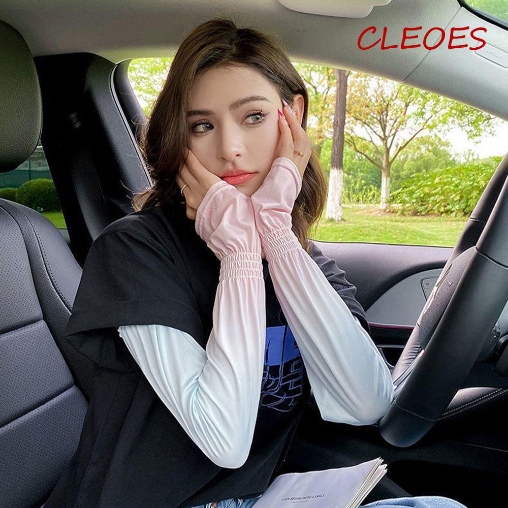 Găng Tay Chống Nắng Bằng Lụa Lạnh Thoáng Khí Hình Vương Miện Màu Sắc Gradient