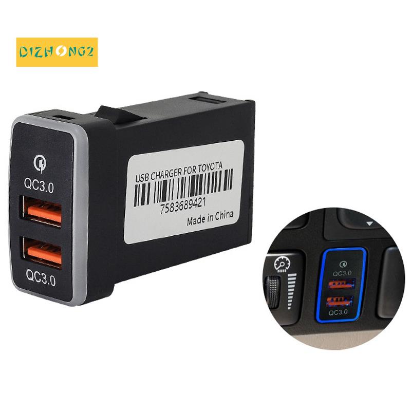 Bộ Sạc Nhanh USB 3.0 12-24V Có Đèn LED Chuyên Dụng Cho Xe Hơi Toyota