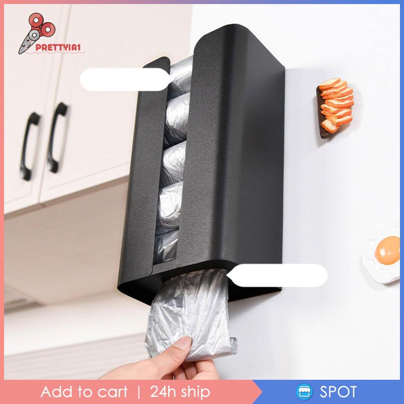 [Prettyia1] Giá Đỡ Túi Rác Cuộn 2 Trong 1 Màu Trắng