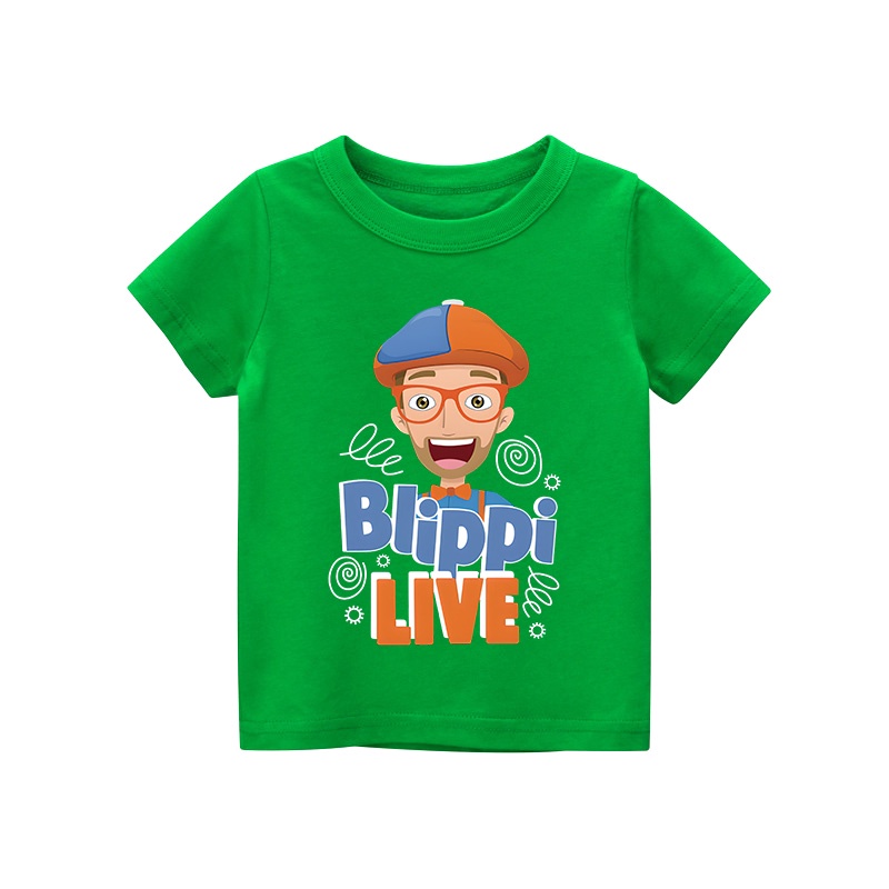 Áo thun trẻ em BLIPPI, 8 màu áo, đầy đủ size có big size, MÀU KHÁC NHẮN TIN SHOP