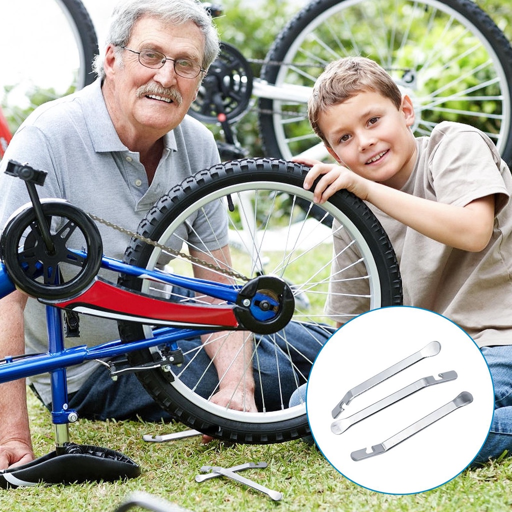 Bộ 3 Dụng Cụ Hỗ Trợ Sửa Chữa Lốp Xe Đạp Bằng Thép Không Gỉ