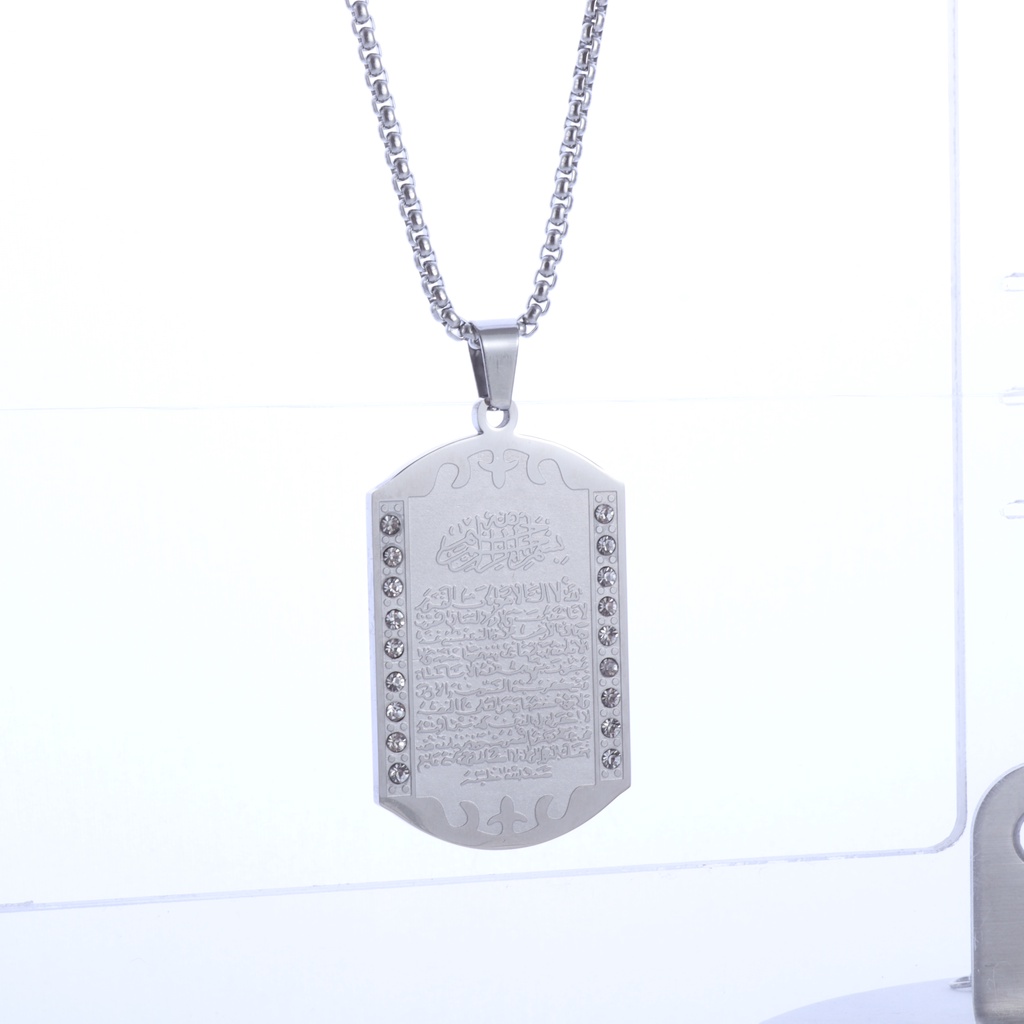 Vòng cổ Bùa Hộ Mệnh Hình Vuông Bằng Thép Không Gỉ Chất Lượng Cao Cho Nam Và Nữ