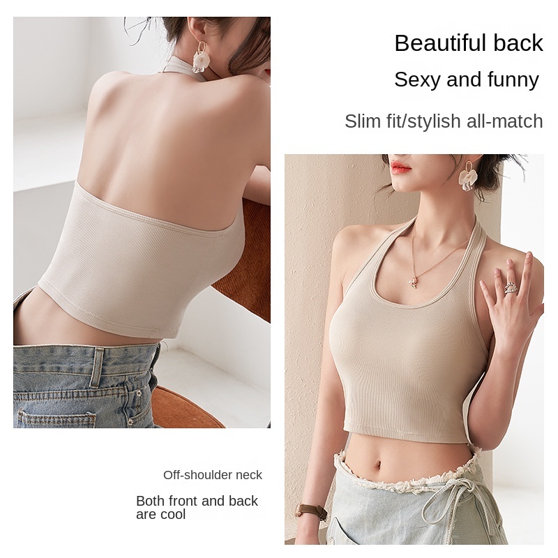 Áo Croptop Sát Nách 100% cotton Phong Cách Hàn Quốc Quyến Rũ Dành Cho Nữ Size S-XL