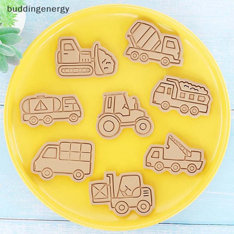 {BUDDI} Set 8 Khuôn Cắt Bánh Quy Bằng Nhựa Hình Xe Tải Hoạt Hình 3D {BUDDI {BUDDI}