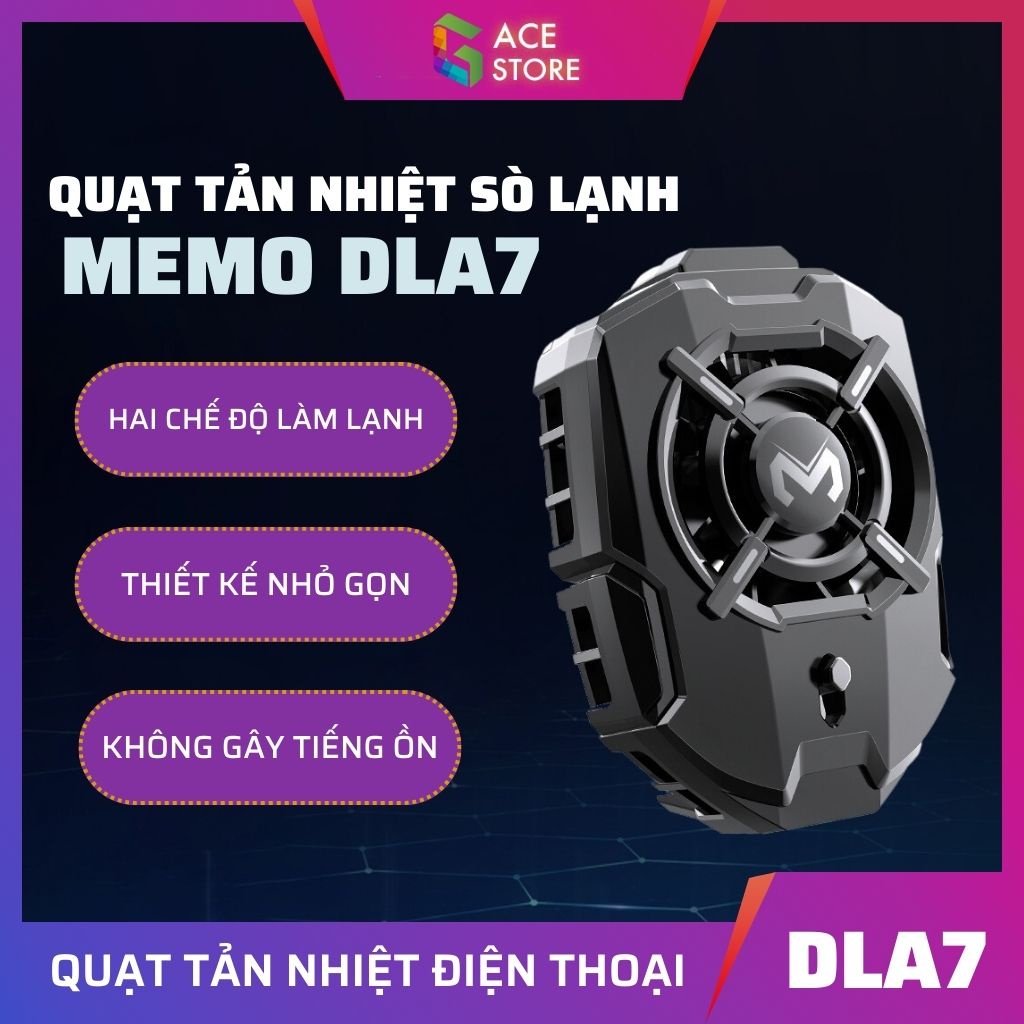 Memo DLA7 | Quạt tản nhiệt sò lạnh cho điện thoại với hai chế độ làm mát cực đã
